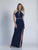 Dave & Johnny - 3404 Embellished Halter Sheath Dress in Blue