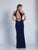 Dave & Johnny - 3404 Embellished Halter Sheath Dress in Blue