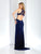 Clarisse - 3406 Plunging V-neck Sheath Dress in Blue