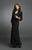 Daymor Couture - Embellished Stripes Sheath Dress 7132 in Black
