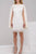 34071 Lacy Draped Jewel Neck Sheath Dress