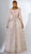 3410 Embroidered Sheer Cap Sleeves Ballgown