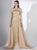 3411 Off Shoulder Long Sleeves Gown with Overskirt
