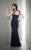 Mignon - Trailing Ornament Trumpet Gown VM1173 in Blue