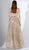 3412 Embroidered Strapless High Low Evening Gown