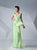MNM Couture - Embroidered Petals Sheath Gown G0654 in Green