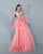 MNM Couture - Crystal Festooned Illusion Gown G0600 in Pink