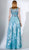 3418 Printed Bateau Layered A-line Dress