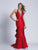 Dave & Johnny - 3422 Jeweled Halter Mermaid Dress in Red