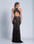 Dave & Johnny - 3423 Lace Embellished Halter Sheath Dress in Black and Neutral