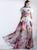 3425 Bubble Sleeve Multi-Colored Brocade A-line Dress