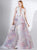 3427 Multi-Colored Tulle Deep V-neck A-line Dress