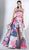 3428 Multi-Colored Brocade A-line Dress With Slit
