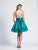 Dave & Johnny - 3429 Metallic Straight Neckline Cocktail Dress In Green