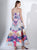 3430 Strapless Multi-Colored Brocade A-line Dress