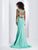 Clarisse - 3432 Beaded Off-Shoulder Trumpet Dress in Green