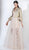 3432 Lace A-line Dress With Brocade Bomber Jacket