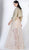 3432 Lace A-line Dress With Brocade Bomber Jacket