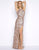 Cassandra Stone - 3434A Keyhole Cutout Halter Gown In Gold