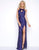 Cassandra Stone - 3434A Keyhole Cutout Halter Gown In Blue