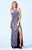 Cassandra Stone - 3434A Keyhole Cutout Halter Gown In Blue and Black
