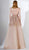 3435 Embroidered Illusion Neck A-line Dress