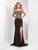 Clarisse - 3436 Embellished Off Shoulder Sheath Dress in Black and Gold