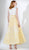 3437 Floral Applique Tulle Brocade A-line Dress