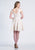 Dave & Johnny - 3438 Portrait Neck Lace A-Line Cocktail Dress In White and Neutral