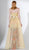 3442 Crystal Embellished Strapless A-line Dress