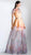 3446 Floral Applique Bubble Sleeve A-line Dress