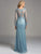Lara Dresses - Lovely Dusty Blue Long Sleeve Gown with Scalloped Neckline 33242, Blue