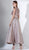 3450 Floral Appliqued Crop Top Metallic Dress