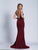 Dave & Johnny - 3453 Jeweled V-neck Sheath Dress in Red