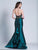Dave & Johnny - 3454 Embellished Sheer Halter Mermaid Dress in Green