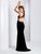 Clarisse - 3455 Sleek Halter Sheath Dress in Black