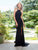Clarisse - 3455 Sleek Halter Sheath Dress in Black
