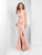 Clarisse - Plunging V-neck Sheath Satin Gown 3456 In Pink