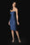 Daymor Couture - Metallic Interspersed Sheath Dress 1019 in Blue