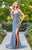 Clarisse - 3458 Sleeveless Sweetheart Cutout Back Trumpet Dress In Gray