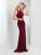 Clarisse - 3459 Strappy Jewel Sheath Dress in Red