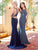 Clarisse - 3459 Strappy Jewel Sheath Dress in Blue and Gray