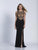 Dave & Johnny - 3460 Bedazzled Cold Shoulder Sheath Dress in Neutral and Black