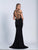 Dave & Johnny - 3460 Bedazzled Cold Shoulder Sheath Dress in Neutral and Black