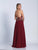 Dave & Johnny - 3464 Accented Sheer Halter A-line Dress in Red