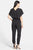 Donna Morgan - D2822M Kimono Sleeves Zip Front Chiffon Jumpsuit in Black