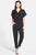 Donna Morgan - D2822M Kimono Sleeves Zip Front Chiffon Jumpsuit in Black