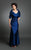 Daymor Couture - Ruched Bodice Long Gown 232 in Blue
