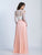 Dave & Johnny - 3472 Two-Piece Long Sleeve Illusion Lace Gown in Orange