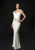 Daymor Couture - Rosette Accented Sheath Dress 8009 in White